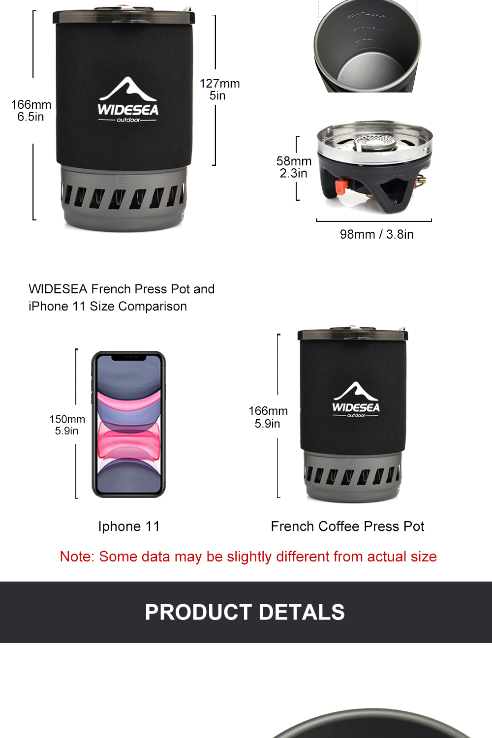 Widesea-Sistema de cocina para acampar con intercambiador de calor, estufa de Gas para exteriores, quemador, taza de café para turismo, vajilla Widesea-Sistema de cocina para acampar con intercambiador de calor, estufa de Gas para exteriores, quemador, taza de café para turismo, vajilla
