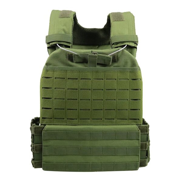 Chaleco táctico militar con porta  de placa pesada con sistema Molle, chaleco pesado para entrenamiento - Imagen 4