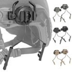 Conjunto adaptador de auriculares táctico para Paintball, montaje rápido de riel, soporte de suspensión, rotación de 360 grados