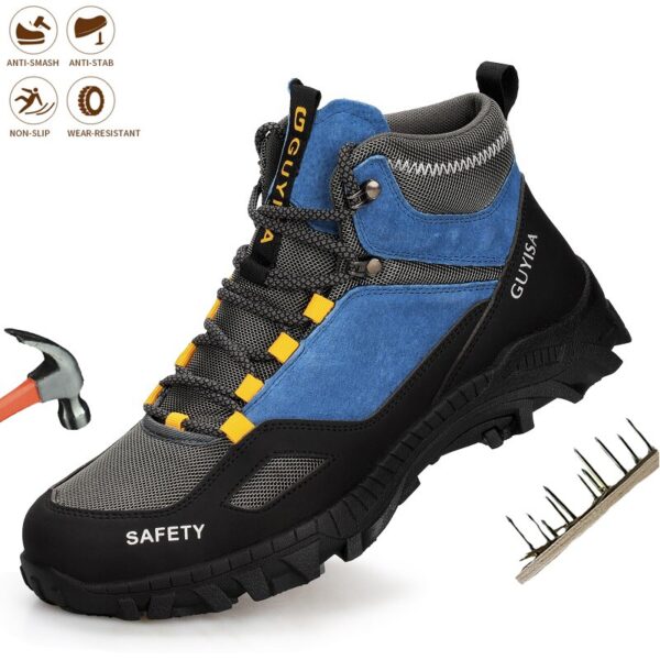 Zapatos de seguridad, botin de trabajo indestructibles con punta de acero, antideslizantes y antigolpes, zapatillas de trabajo cómodas