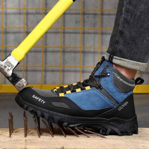 Zapatos de seguridad, botin de trabajo indestructibles con punta de acero, antideslizantes y antigolpes, zapatillas de trabajo cómodas - Imagen 6