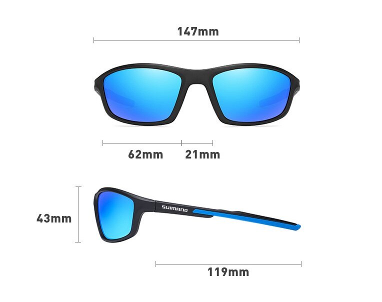Shimano-gafas de sol polarizadas para hombre y mujer, lentes cuadradas de alta calidad para conducir, acampar, senderismo, pesca, ciclismo, UV400, SR-39