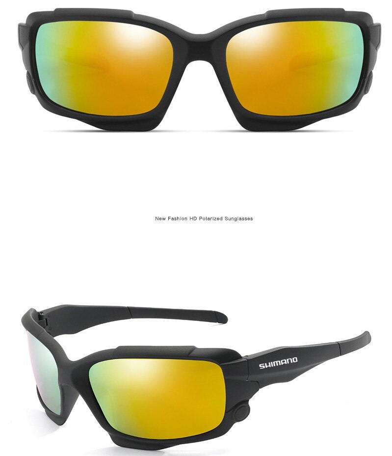 Shimano-gafas de sol polarizadas para hombre y mujer, lentes cuadradas de alta calidad para conducir, acampar, senderismo, pesca, ciclismo, UV400, SR-39