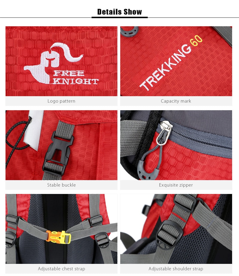 Mochila impermeable de 60L para exteriores, bolsa de escalada, montañismo, senderismo, Molle, deporte, escalada, novedad de 2022