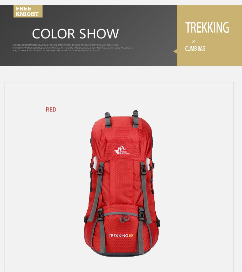 Mochila impermeable de 60L para exteriores, bolsa de escalada, montañismo, senderismo, Molle, deporte, escalada, novedad de 2022