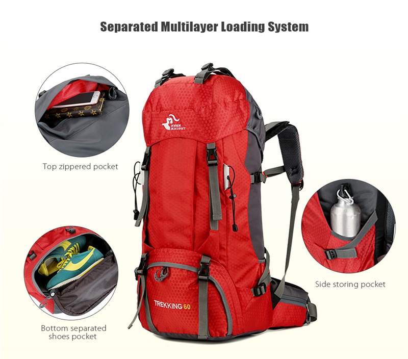 Mochila impermeable de 60L para exteriores, bolsa de escalada, montañismo, senderismo, Molle, deporte, escalada, novedad de 2022