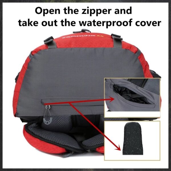 Mochila impermeable de 60L para exteriores, bolsa de escalada, montañismo, senderismo - Imagen 5