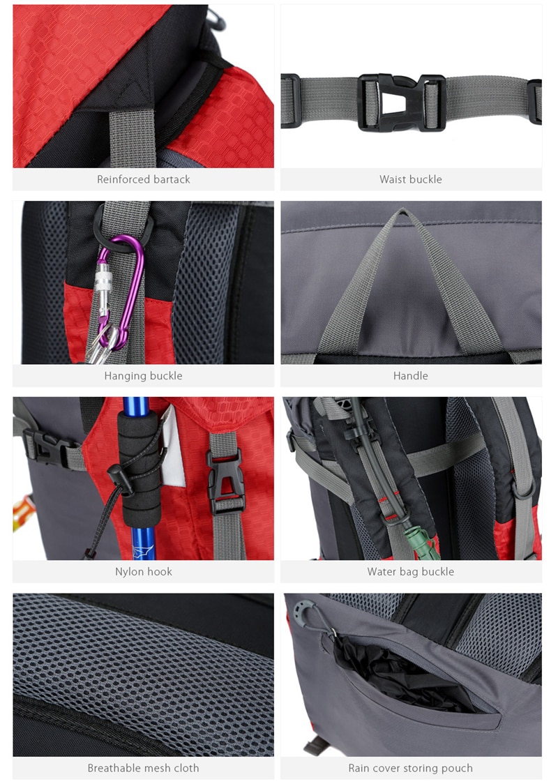 Mochila impermeable de 60L para exteriores, bolsa de escalada, montañismo, senderismo, Molle, deporte, escalada, novedad de 2022