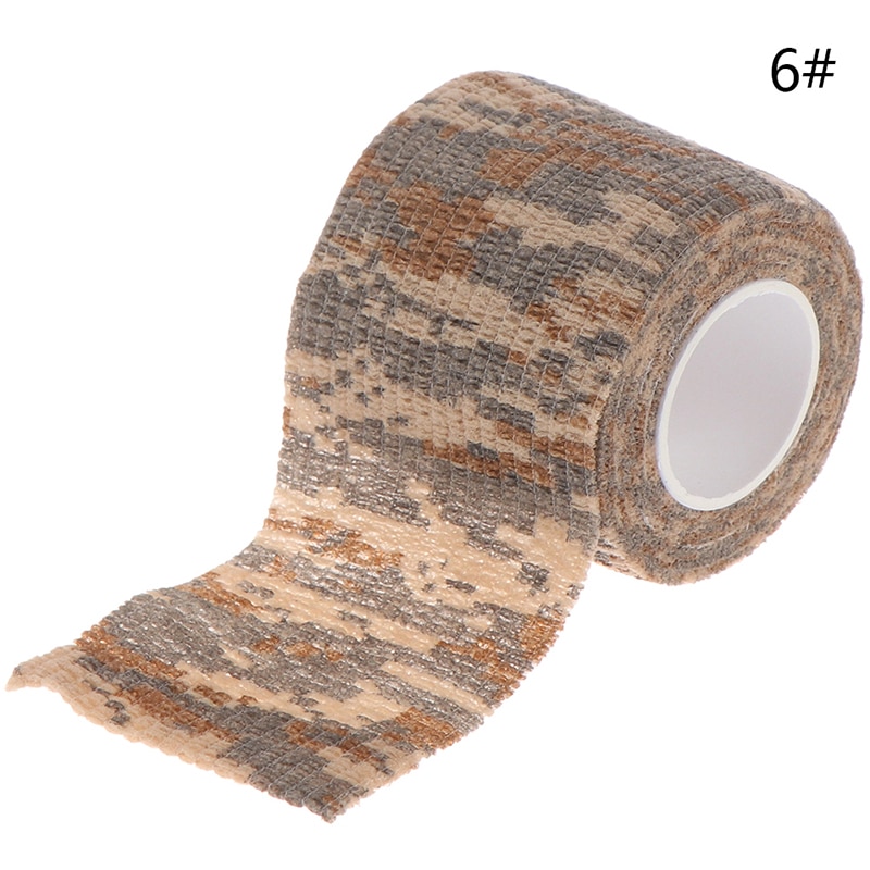 Cinta adhesiva de camuflaje para exteriores, vendaje elástico resistente al agua, autoadhesivo, duradero