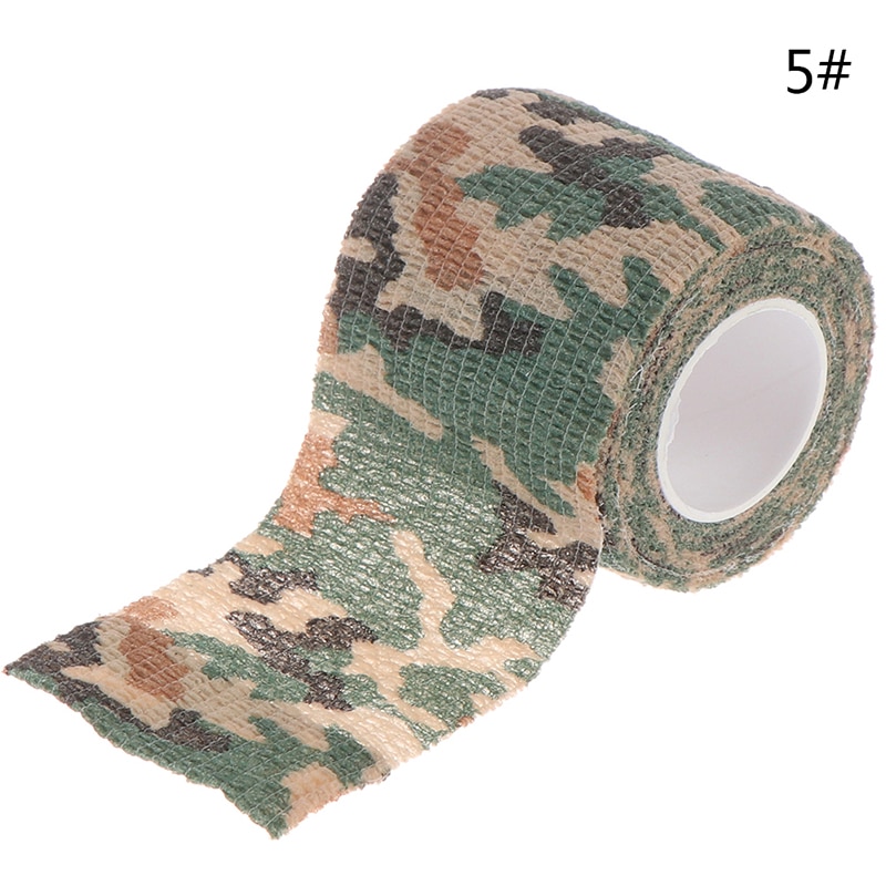 Cinta adhesiva de camuflaje para exteriores, vendaje elástico resistente al agua, autoadhesivo, duradero