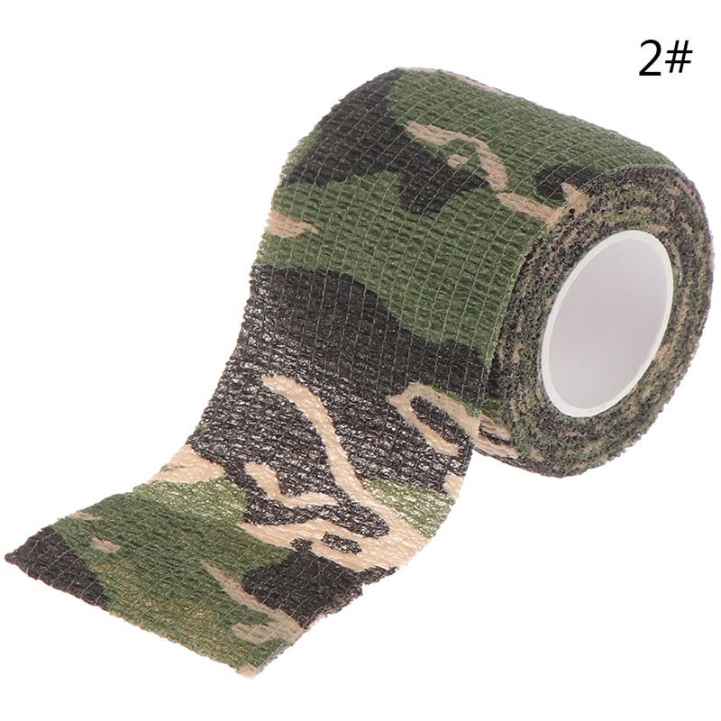 Cinta adhesiva de camuflaje para exteriores, vendaje elástico resistente al agua, autoadhesivo, duradero