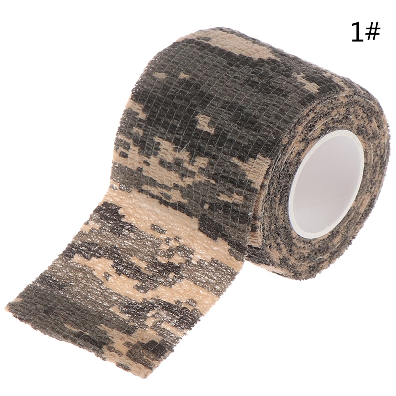 Cinta adhesiva de camuflaje para exteriores, vendaje elástico resistente al agua, autoadhesivo, duradero