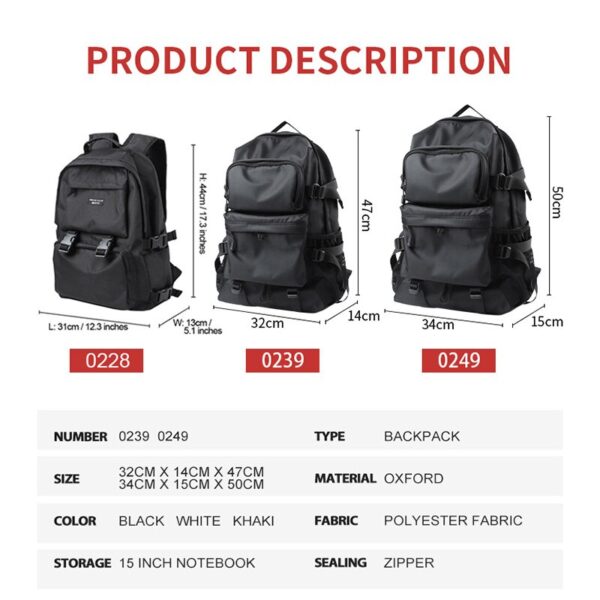 Mochila Oxford antirrobo para hombre y mujer, bolsa escolar a prueba de salpicaduras, diseño multifuncional de gran capacidad - Imagen 2