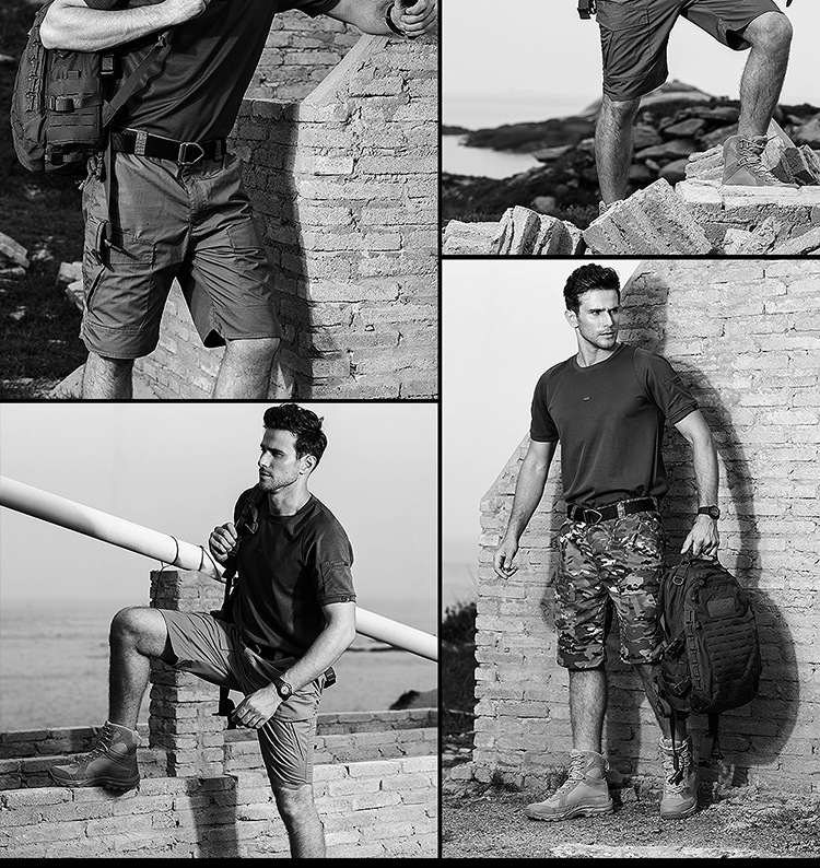ReFire Gear-pantalones cortos militares para hombre, Shorts tácticos de camuflaje impermeables, informales, sueltos, de algodón, para verano