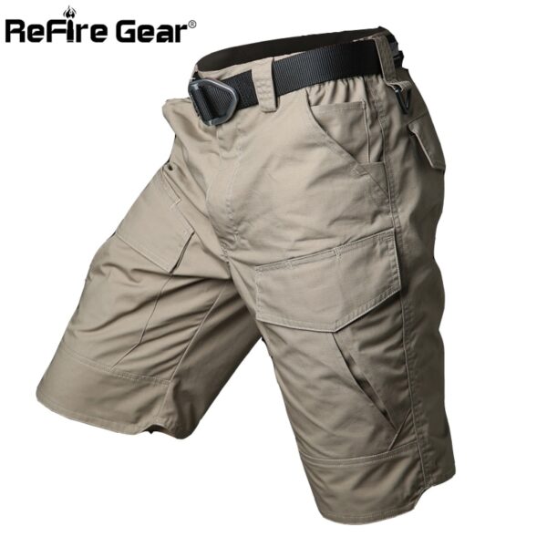 ReFire Gear-pantalones cortos militares para hombre, Shorts tácticos de camuflaje impermeables, informales, sueltos, de algodón, para verano - Imagen 5