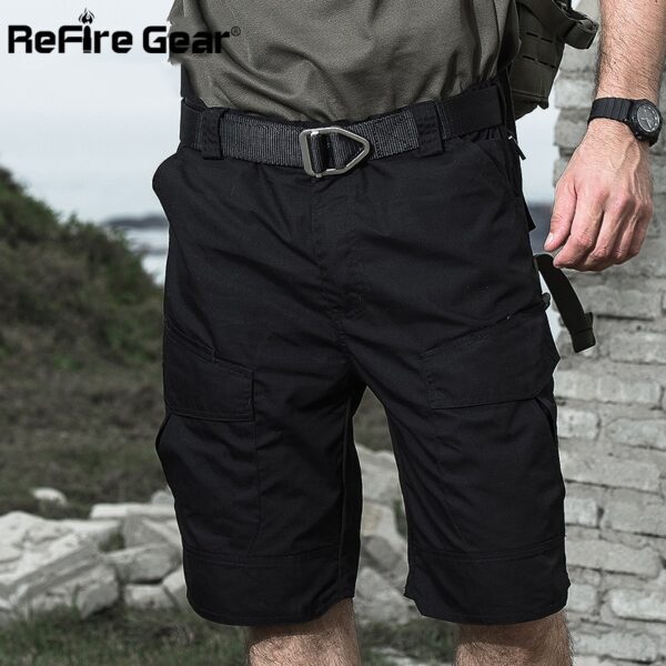 ReFire Gear-pantalones cortos militares para hombre, Shorts tácticos de camuflaje impermeables, informales, sueltos, de algodón, para verano - Imagen 4
