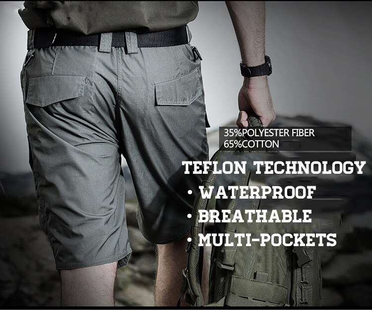 ReFire Gear-pantalones cortos militares para hombre, Shorts tácticos de camuflaje impermeables, informales, sueltos, de algodón, para verano