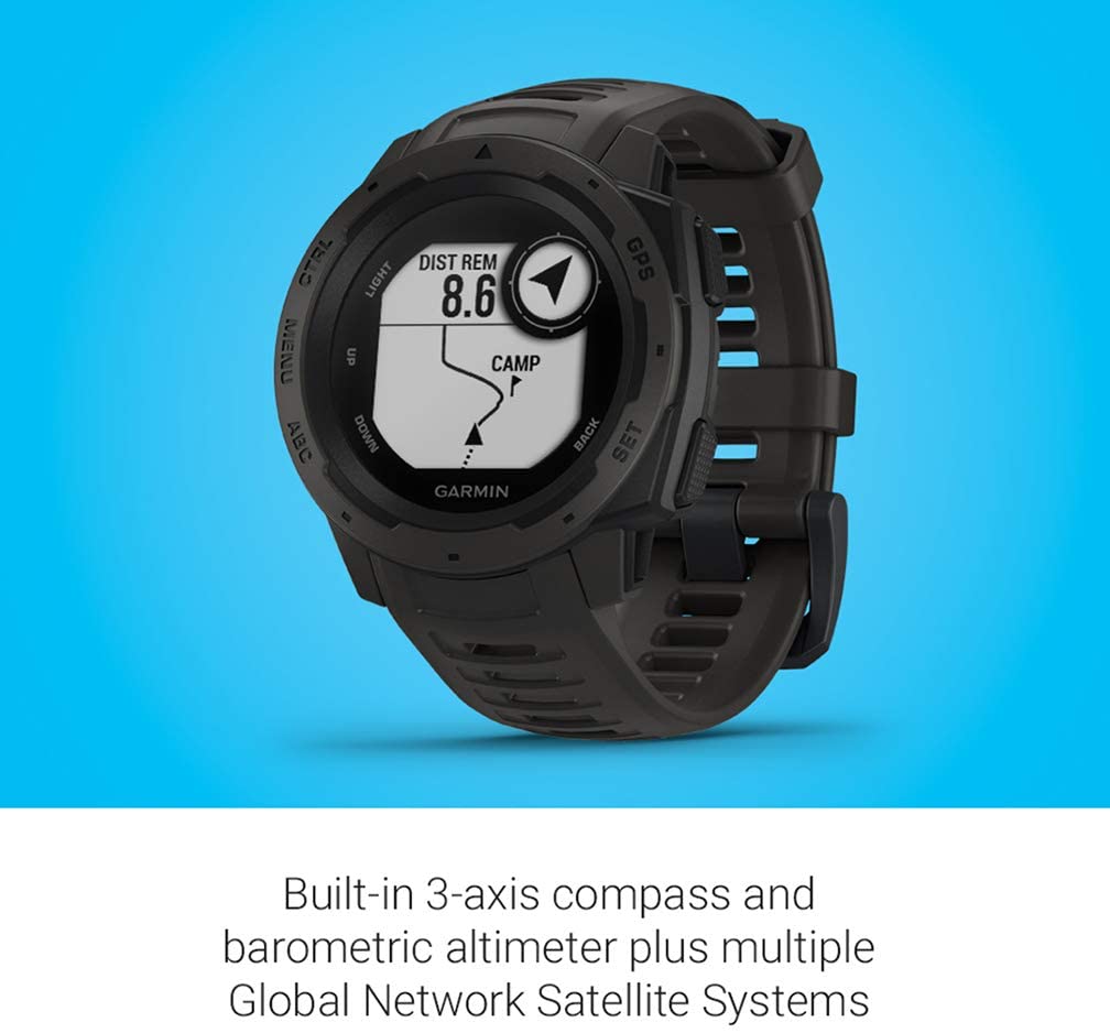 Garmin Instinct-reloj inteligente para exteriores, dispositivo resistente con GPS, con Glonass y Galileo, control del ritmo cardíaco, brújula de 3 ejes