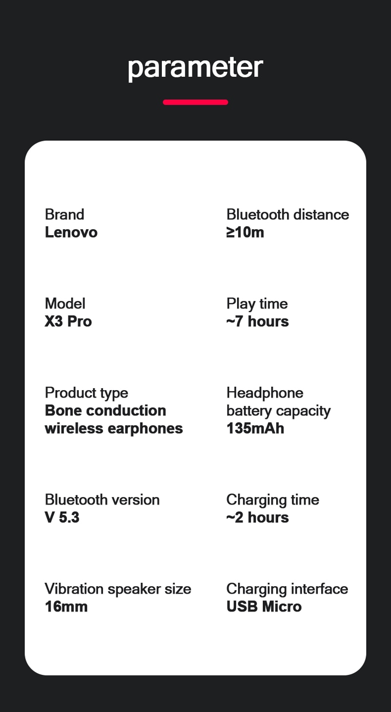 Lenovo-auriculares inalámbricos X3 Pro con Bluetooth, dispositivo de audio TWS, conducción, ciclismo, deportes, correr