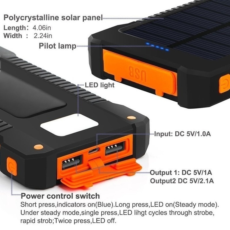 Banco de energía Solar de 80000mAh, cargador de teléfono móvil portátil de gran capacidad, LED, Banco de energía de viaje al aire libre para Xiaomi, Samsung y IPhone