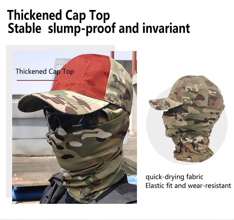 Gorras de béisbol con capucha militar para hombre y mujer, sombreros de sol con estampado de camuflaje, estilo Balaclava, Media máscara de esquí, para verano, 2022