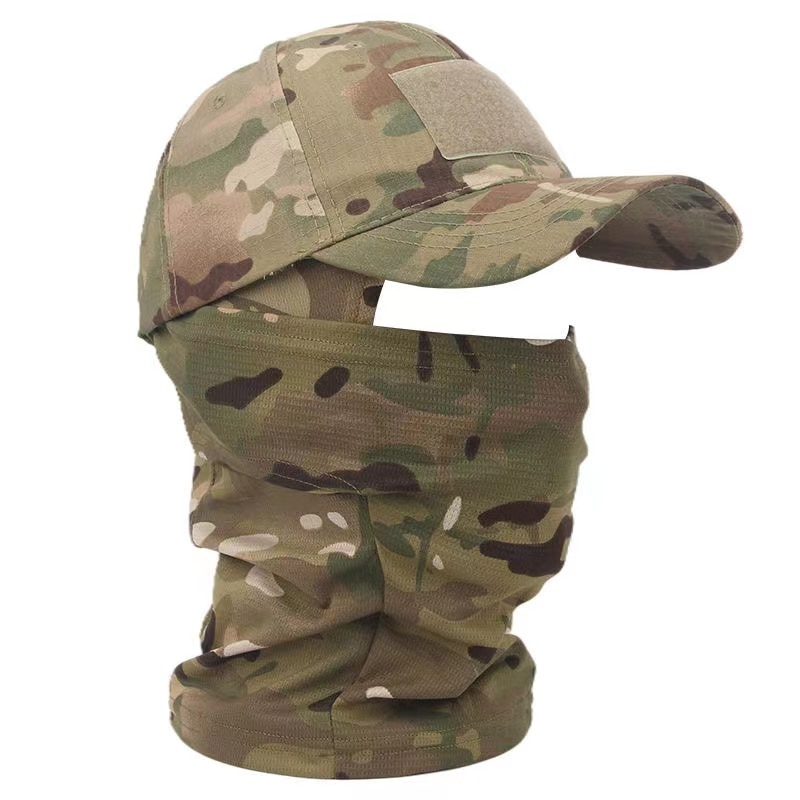 Gorras de béisbol con capucha militar para hombre y mujer, sombreros de sol con estampado de camuflaje, estilo Balaclava, Media máscara de esquí, para verano, 2022