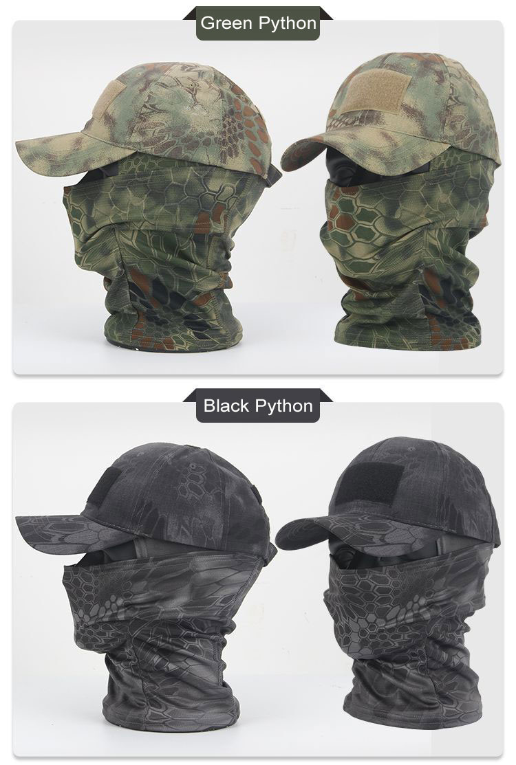 Gorras de béisbol con capucha militar para hombre y mujer, sombreros de sol con estampado de camuflaje, estilo Balaclava, Media máscara de esquí, para verano, 2022