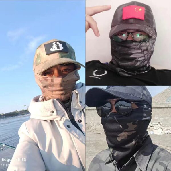 Gorras jockey con capucha militar para hombre y mujer, sombreros de sol con estampado de camuflaje, estilo Balaclava, Media máscara de esquí, para verano, 2022 - Imagen 5