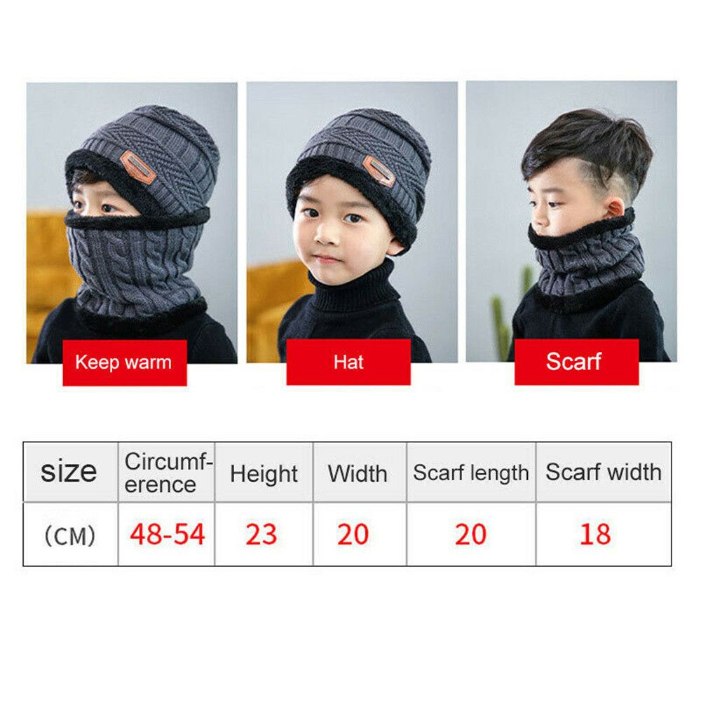 Gorro de punto de lana suave y cálido para niños, pasamontañas para el cuello, bufanda, gorro Gorro de punto de lana suave y cálido para niños, pasamontañas para el cuello, bufanda, gorro