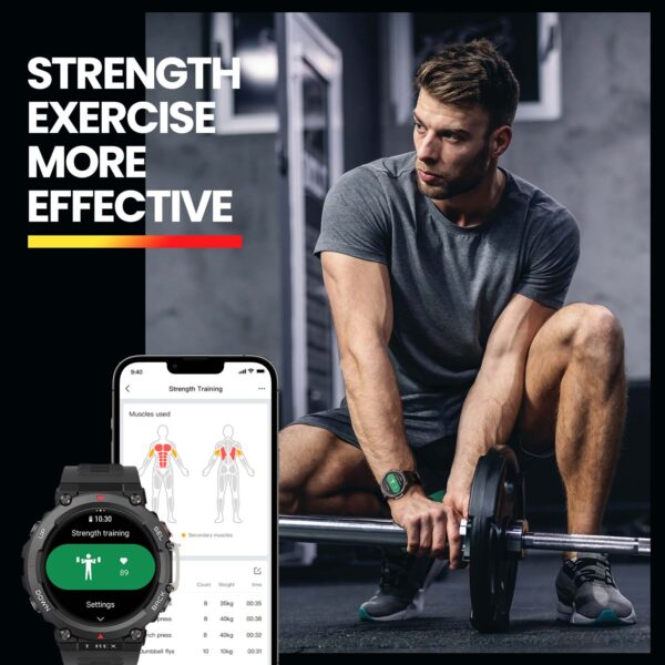 Reloj inteligente amazfit t-rex 2, con gps, 24 días de vida útil, batería 150 + Deportes integrados - Imagen 4