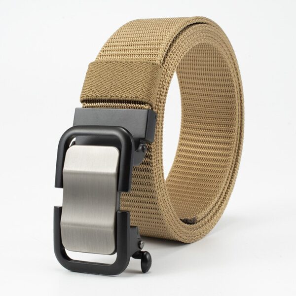 Cinturón táctico de nailon con hebilla automática para hombre, cinturón militar de lona con botón de aleación, para negocios - Imagen 6