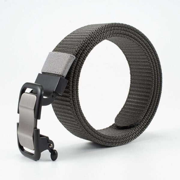 Cinturón táctico de nailon con hebilla automática para hombre, cinturón militar de lona con botón de aleación, para negocios - Imagen 2