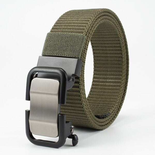 Cinturón táctico de nailon con hebilla automática para hombre, cinturón militar de lona con botón de aleación, para negocios - Imagen 3