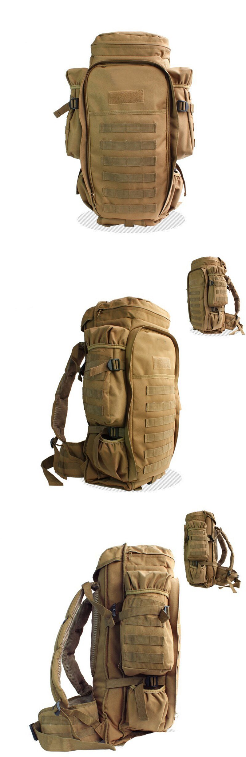 Mochila táctica militar de 70L, bolsa de Rifle Airsoft, impermeable, para viajes al aire libre, Trekking, escalada, Camping, mochila de asalto