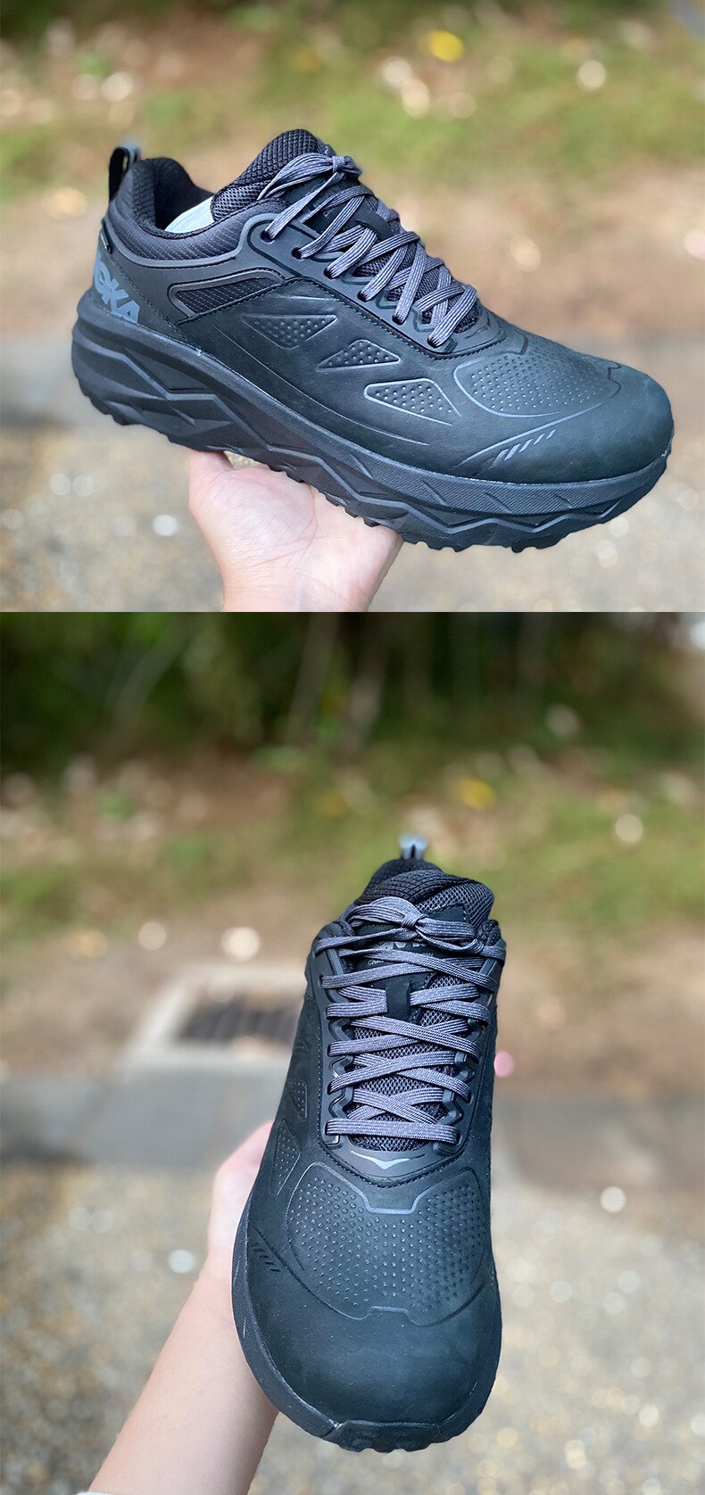 HOKA-zapatos de senderismo al aire libre para hombre, zapatillas impermeables de cuero, GTX Challenger, a la moda