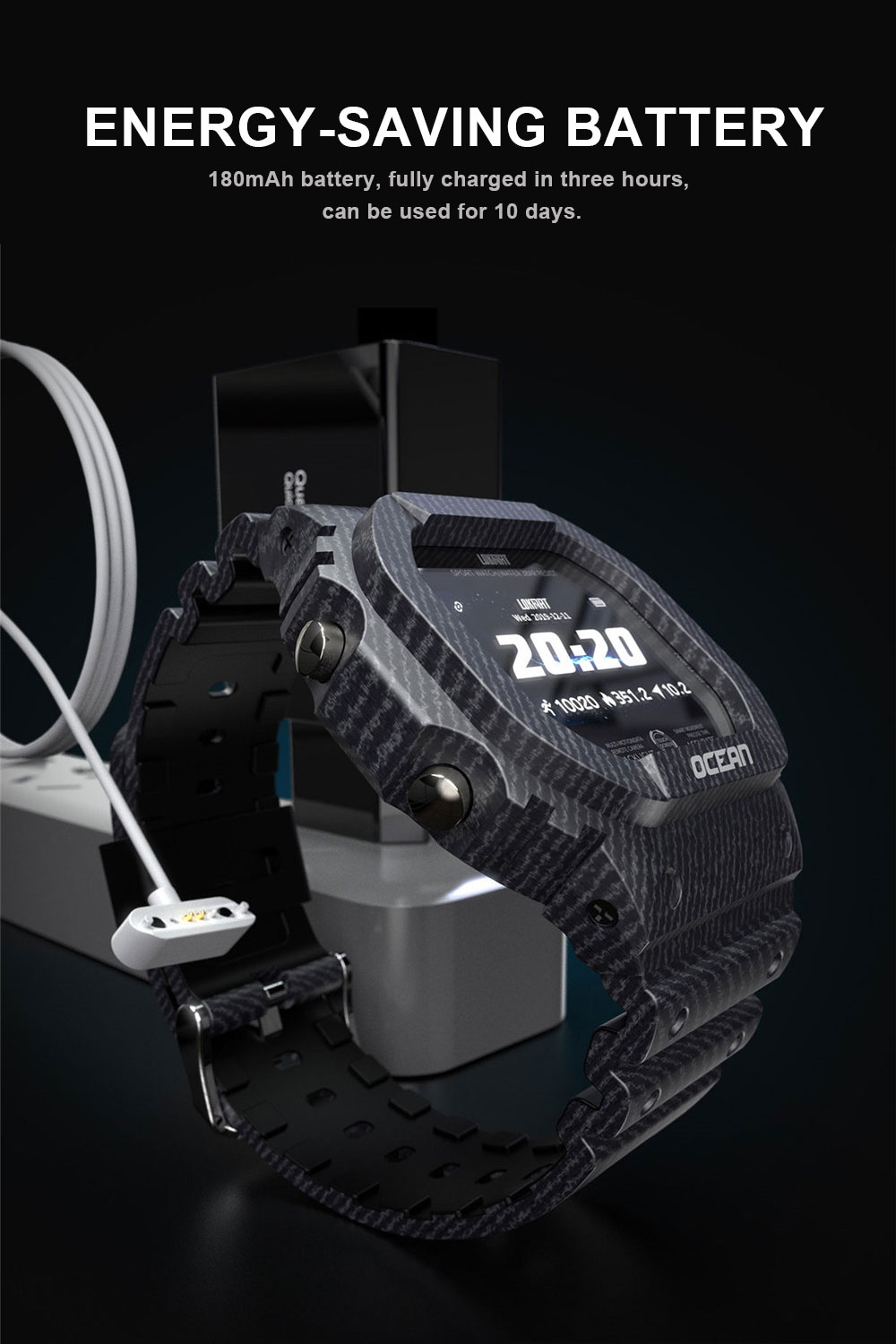 LOKMAT-Reloj inteligente deportivo Ocean para hombre y mujer, para Android, con control del ritmo cardíaco y presión sanguínea LOKMAT-Reloj inteligente deportivo Ocean para hombre y mujer, para Android, con control del ritmo cardíaco y presión sanguínea