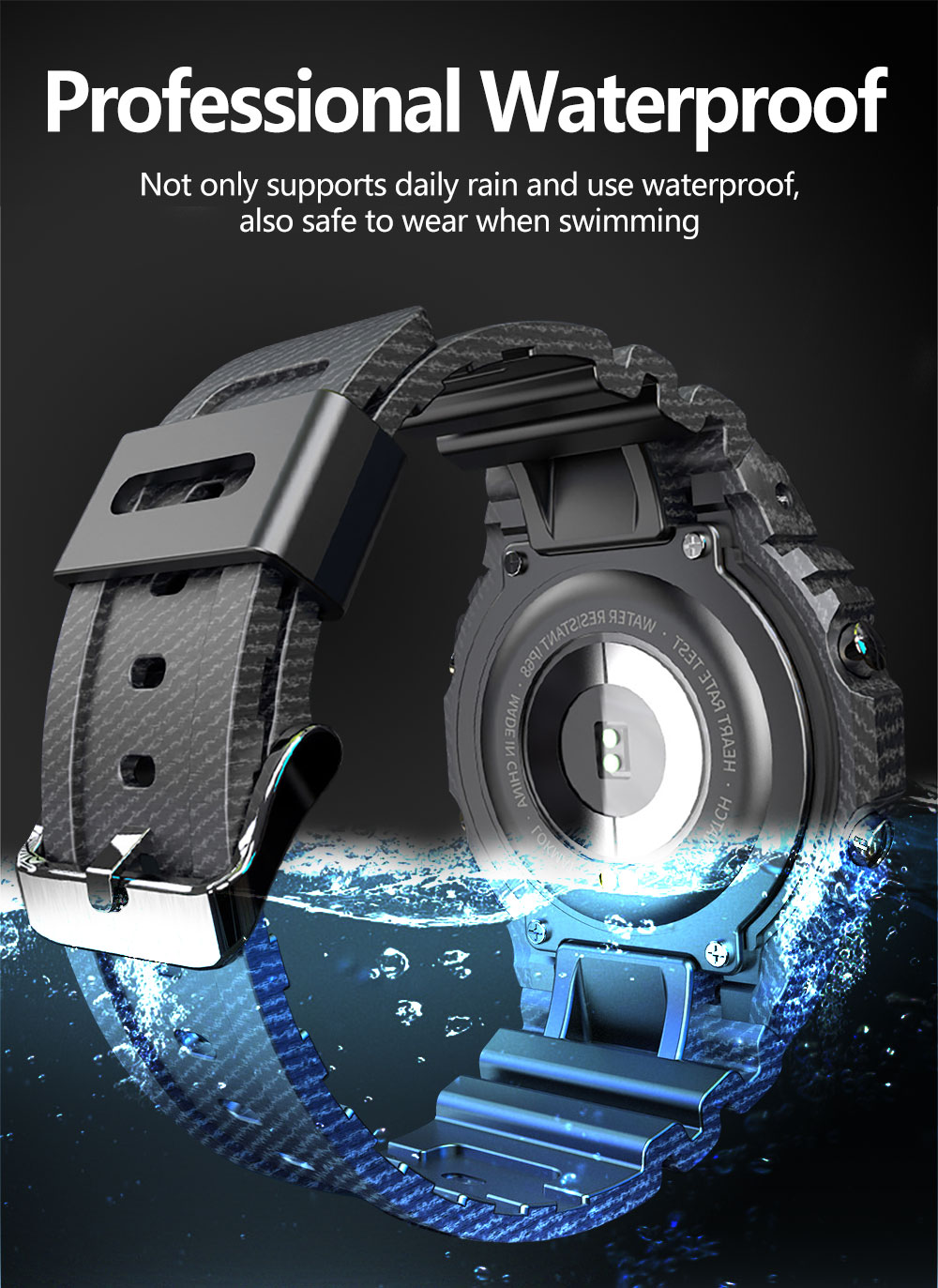 LOKMAT-Reloj inteligente deportivo Ocean para hombre y mujer, para Android, con control del ritmo cardíaco y presión sanguínea LOKMAT-Reloj inteligente deportivo Ocean para hombre y mujer, para Android, con control del ritmo cardíaco y presión sanguínea