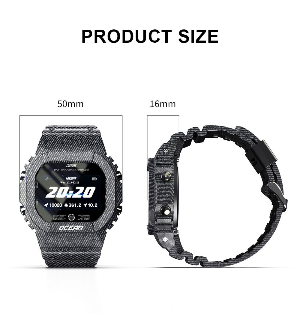 LOKMAT-Reloj inteligente deportivo Ocean para hombre y mujer, para Android, con control del ritmo cardíaco y presión sanguínea LOKMAT-Reloj inteligente deportivo Ocean para hombre y mujer, para Android, con control del ritmo cardíaco y presión sanguínea