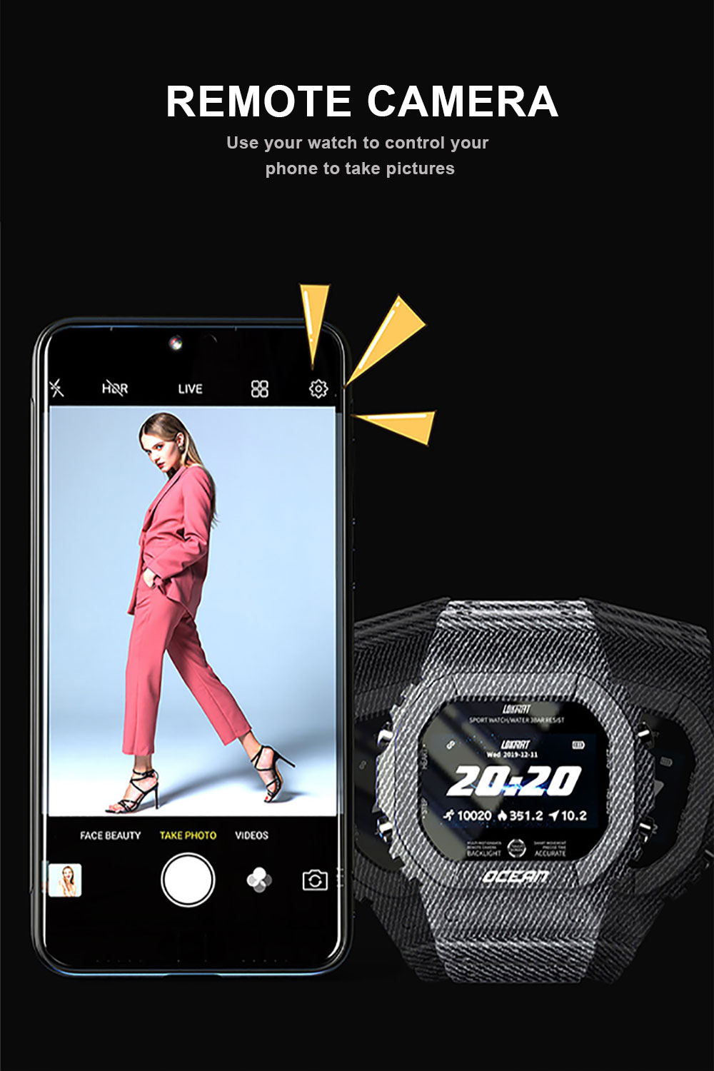 LOKMAT-Reloj inteligente deportivo Ocean para hombre y mujer, para Android, con control del ritmo cardíaco y presión sanguínea LOKMAT-Reloj inteligente deportivo Ocean para hombre y mujer, para Android, con control del ritmo cardíaco y presión sanguínea