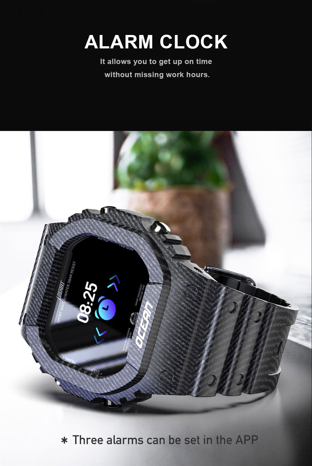 LOKMAT-Reloj inteligente deportivo Ocean para hombre y mujer, para Android, con control del ritmo cardíaco y presión sanguínea