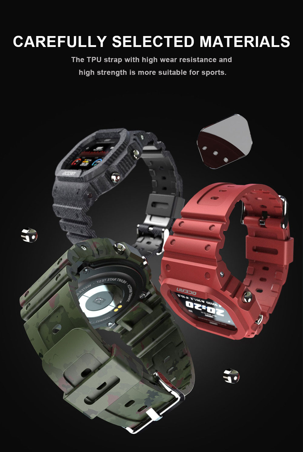 LOKMAT-Reloj inteligente deportivo Ocean para hombre y mujer, para Android, con control del ritmo cardíaco y presión sanguínea LOKMAT-Reloj inteligente deportivo Ocean para hombre y mujer, para Android, con control del ritmo cardíaco y presión sanguínea