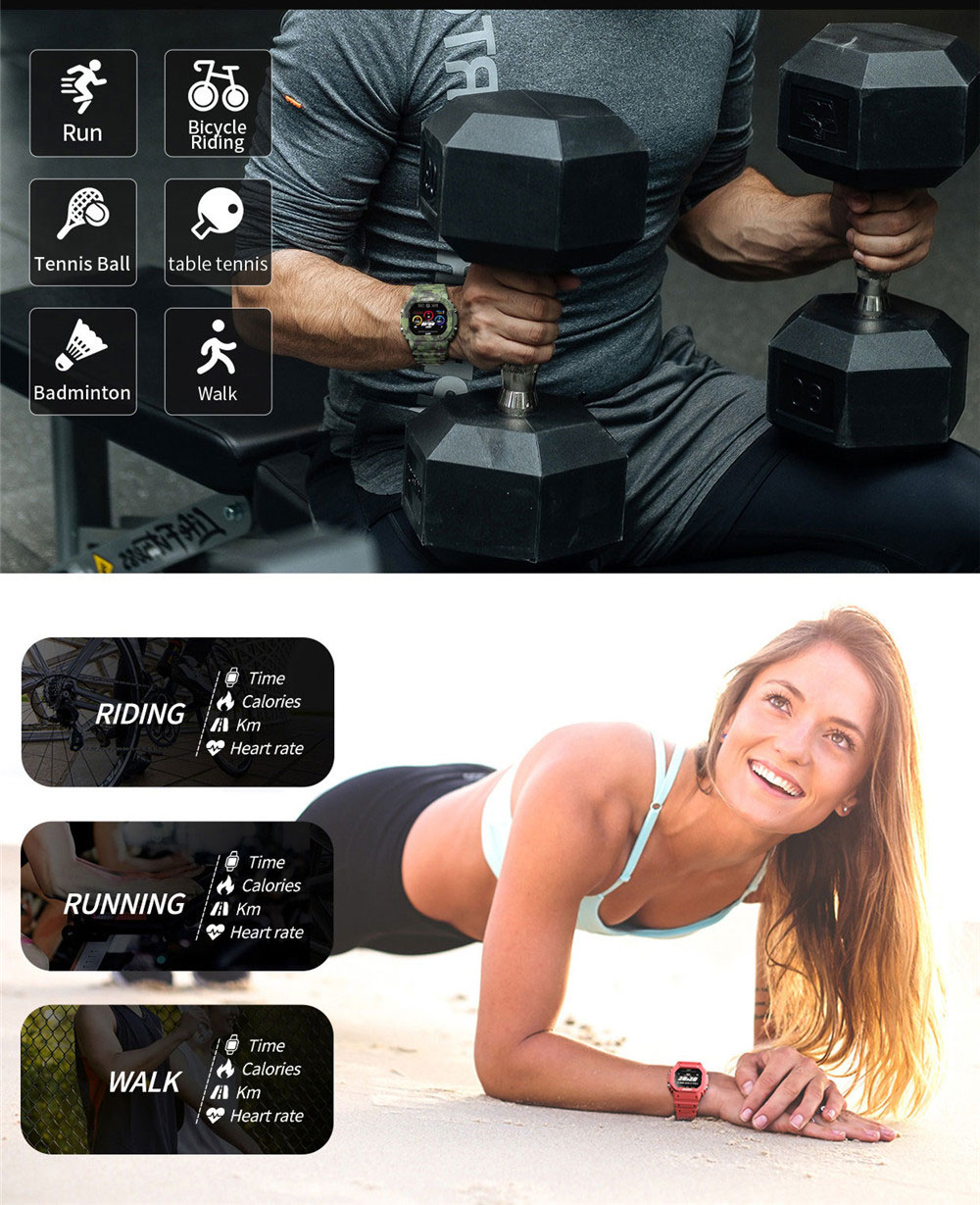 LOKMAT-Reloj inteligente deportivo Ocean para hombre y mujer, para Android, con control del ritmo cardíaco y presión sanguínea