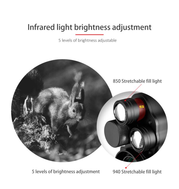 Mira con Visión Nocturna, grabadora de vídeo 1080P, 8 aumentos, zoom óptico, Wifi, Medicion alcance NV, telescopio de 940nm - Imagen 3