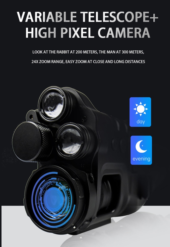 Visión Nocturna CY789, grabadora de vídeo 1080P, 8 aumentos, zoom óptico, mira telescópica Monocular, Wifi, APP, rango de 400M, alcance NV, telescopio de 940nm