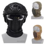 Pasamontañas táctico para Airsoft Paintball, máscara de media cara para caza al aire libre, Máscara protectora de malla metálica