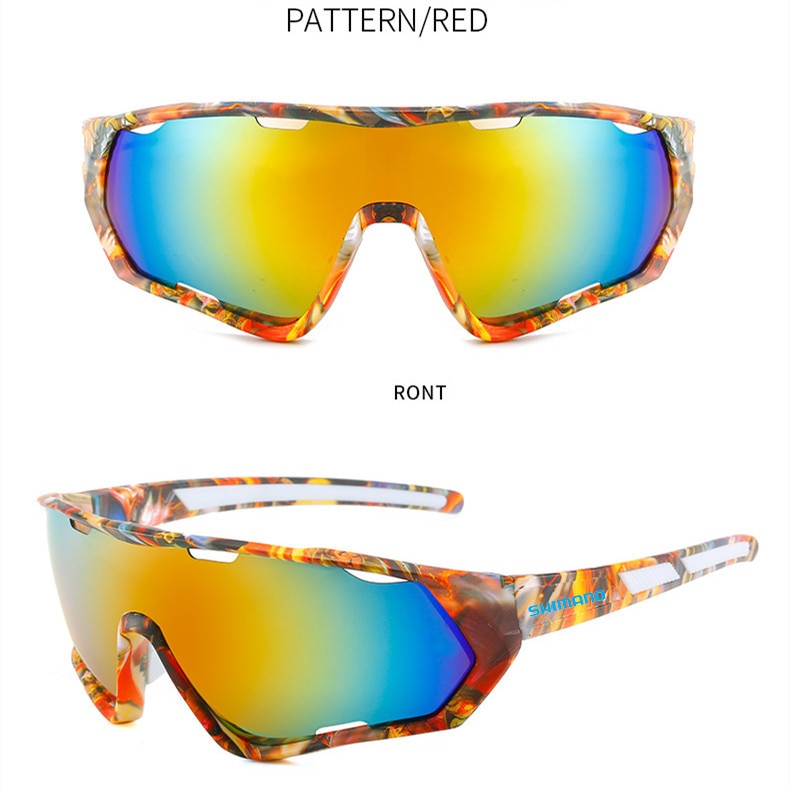 SHIMANO-Gafas de protección UV para hombre y mujer, lentes de sol coloridas para deportes al aire libre, bicicleta de montaña