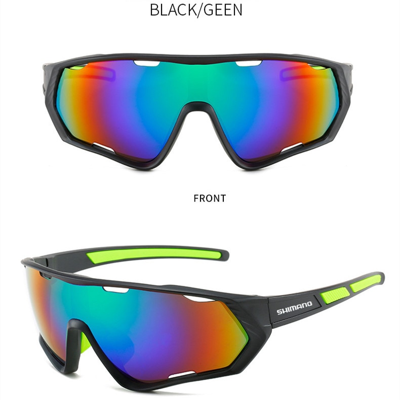 SHIMANO-Gafas de protección UV para hombre y mujer, lentes de sol coloridas para deportes al aire libre, bicicleta de montaña
