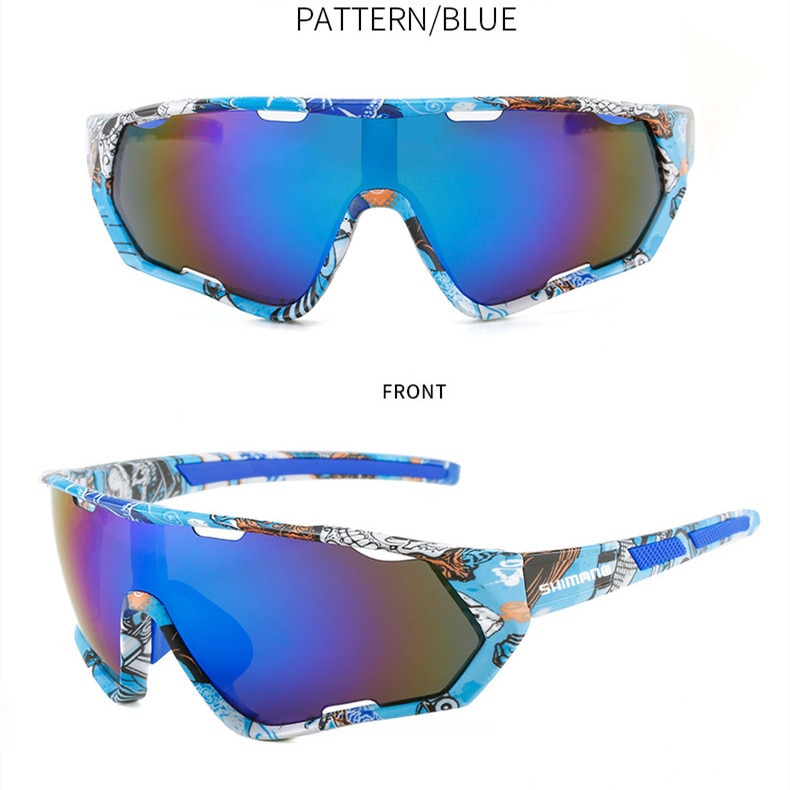 SHIMANO-Gafas de protección UV para hombre y mujer, lentes de sol coloridas para deportes al aire libre, bicicleta de montaña