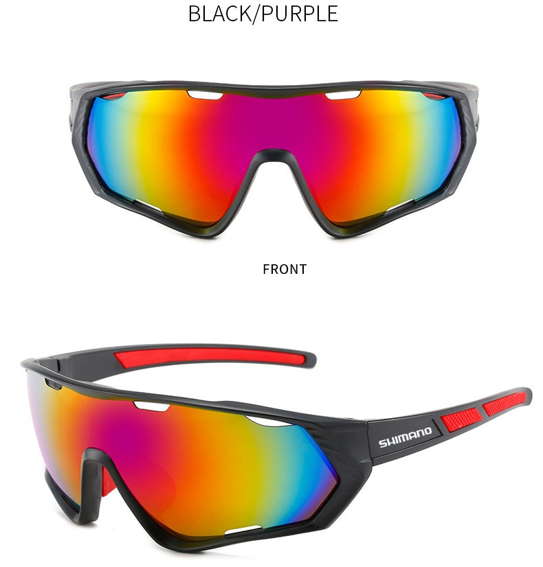 SHIMANO-Gafas de protección UV para hombre y mujer, lentes de sol coloridas para deportes al aire libre, bicicleta de montaña