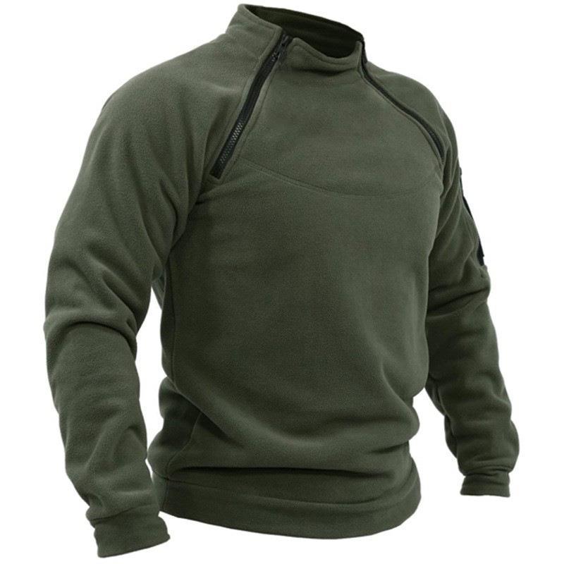 Chaqueta de forro polar para hombre, suéter táctico de caza, cálido, con cremalleras, a prueba de viento, para exteriores, novedad de invierno